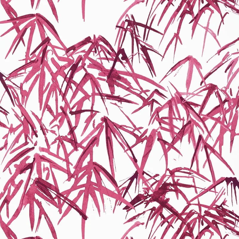 Kyoto Leaves Fuchsia Thibaut wallpaper by Wallpaper Twins