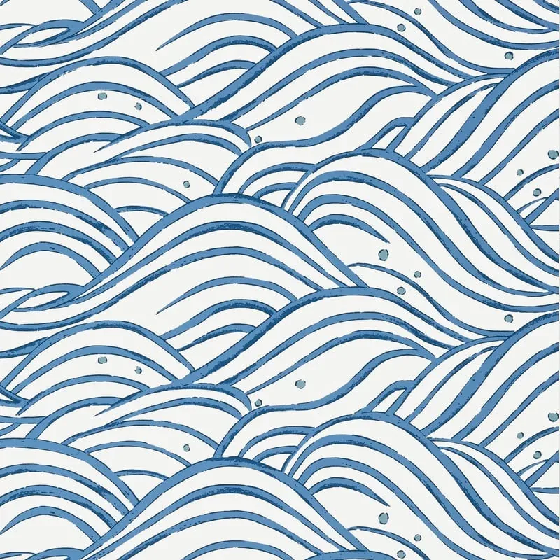 Waves Blue Thibaut wallpaper by Wallpaper Twins