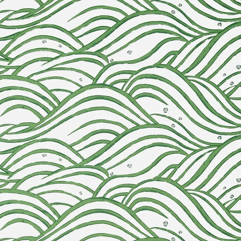 Waves Emerald Green Thibaut wallpaper by Wallpaper Twins