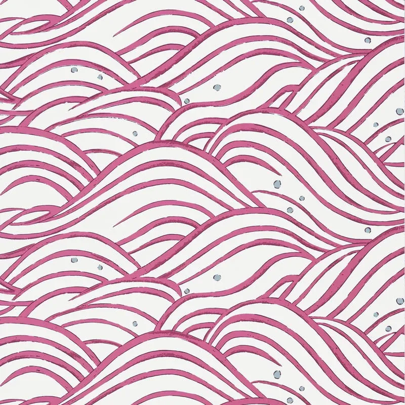 Waves Fuchsia Thibaut wallpaper by Wallpaper Twins