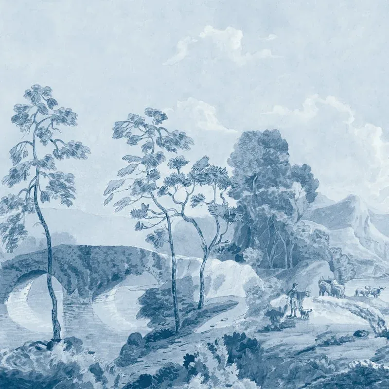 Savery Mural Blue Thibaut wallpaper by Wallpaper Twins