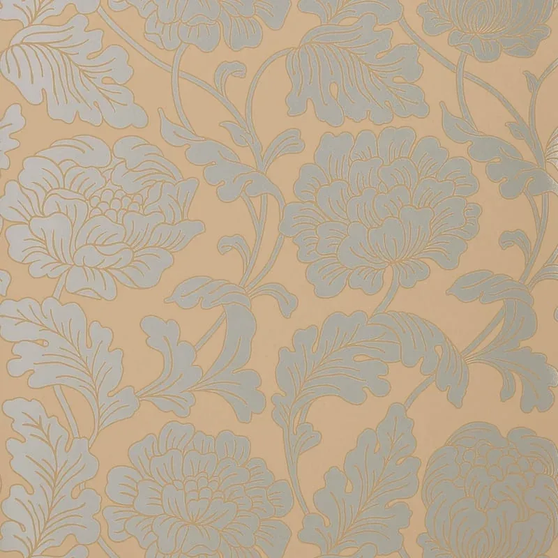 Hathaway Silver on Taupe Thibaut wallpaper by Wallpaper Twins