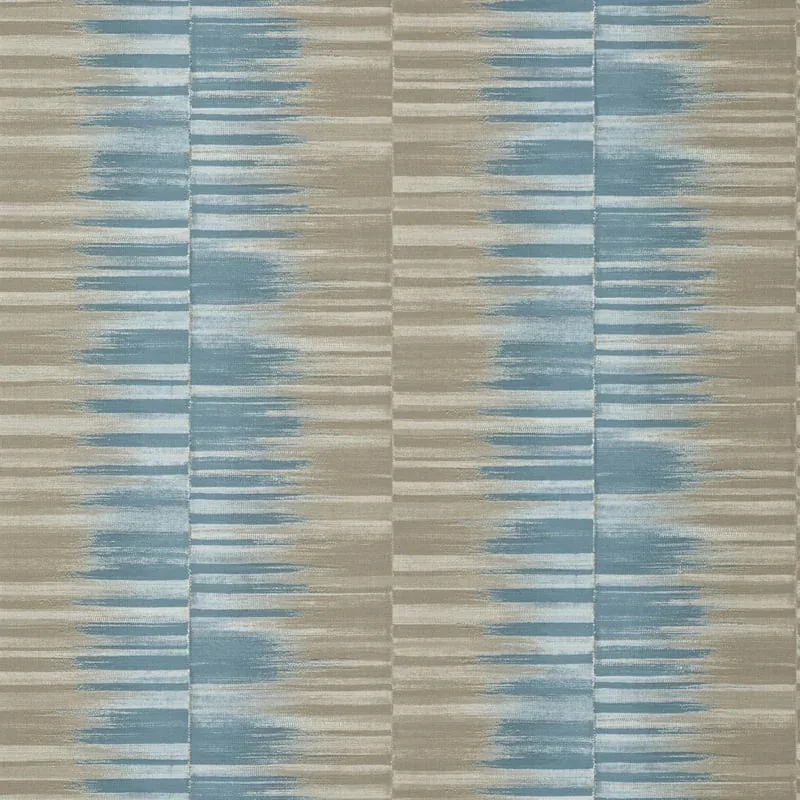 Mekong Stripe Spa Blue and Beige Thibaut wallpaper by Wallpaper Twins