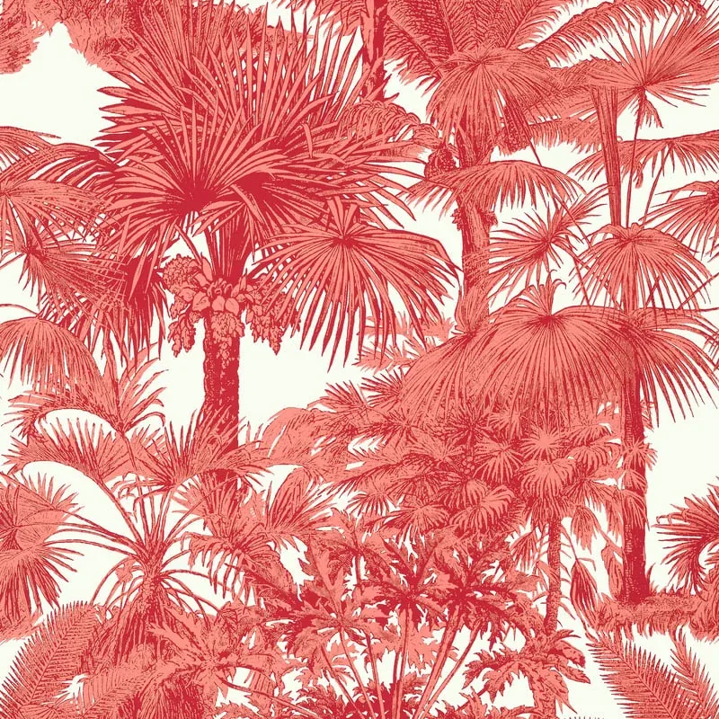 Palm Botanical Coral Thibaut wallpaper by Wallpaper Twins
