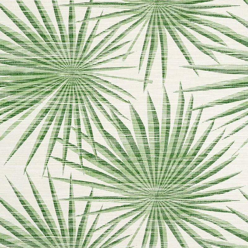Palm Frond Green and White Thibaut wallpaper by Wallpaper Twins