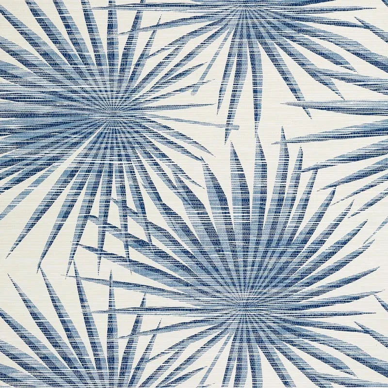Palm Frond Navy and White Thibaut wallpaper by Wallpaper Twins