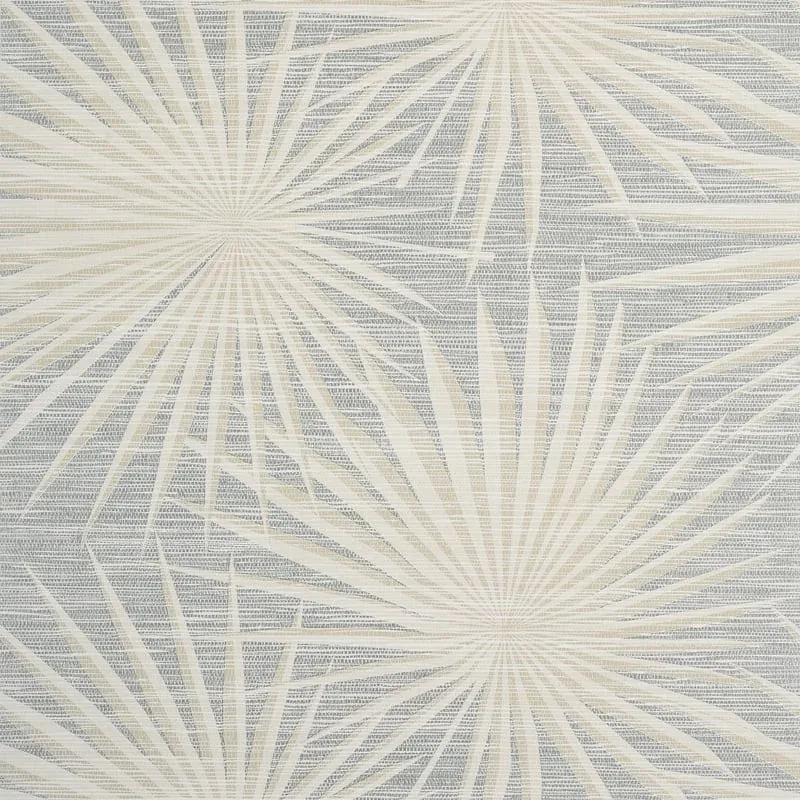 Palm Frond Metallic Silver on Beige Thibaut wallpaper by Wallpaper Twins