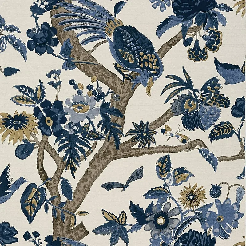 Coromandel Navy Thibaut wallpaper by Wallpaper Twins
