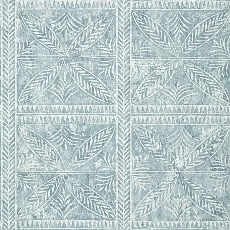 Timbuktu Slate Blue Thibaut wallpaper by Wallpaper Twins