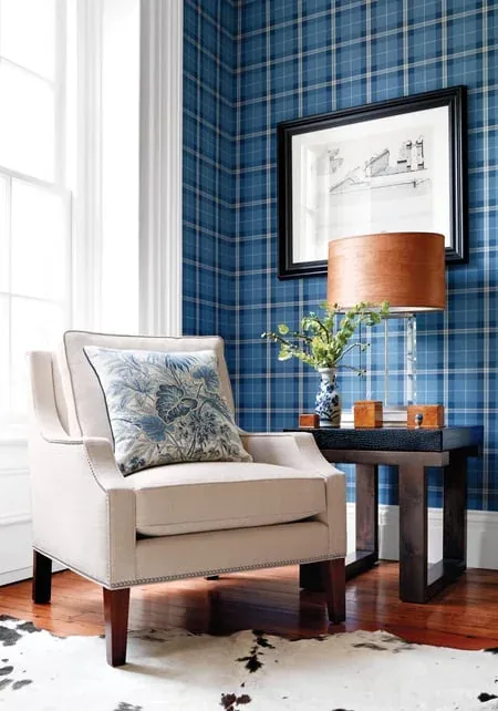T1030 | Winslow Plaid - Navy room view