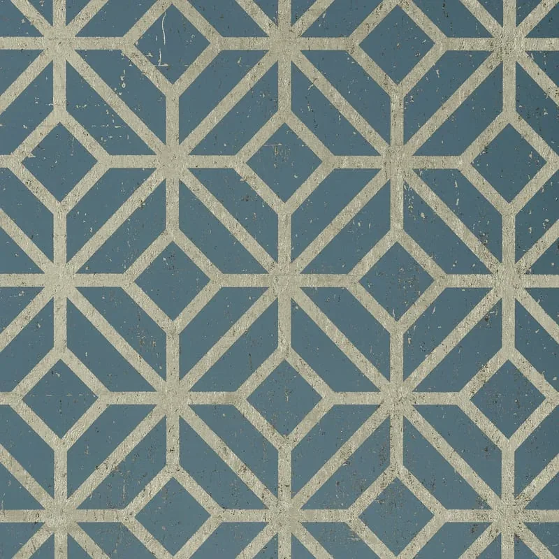 Mamora Trellis Cork Mineral on Metallic Pewter Thibaut wallpaper by Wallpaper Twins