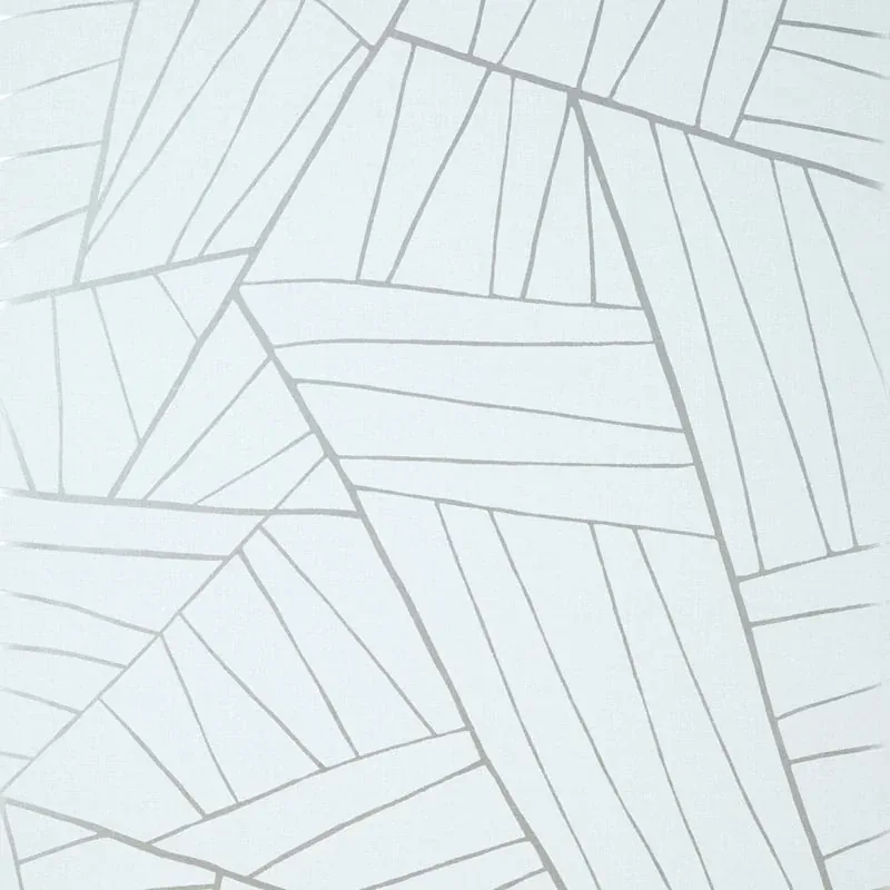Jordan Metallic Silver on Soft Blue Thibaut wallpaper by Wallpaper Twins