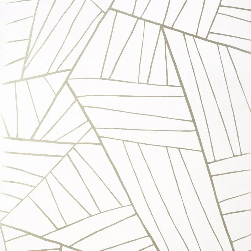 Jordan Metallic Pewter on White Thibaut wallpaper by Wallpaper Twins