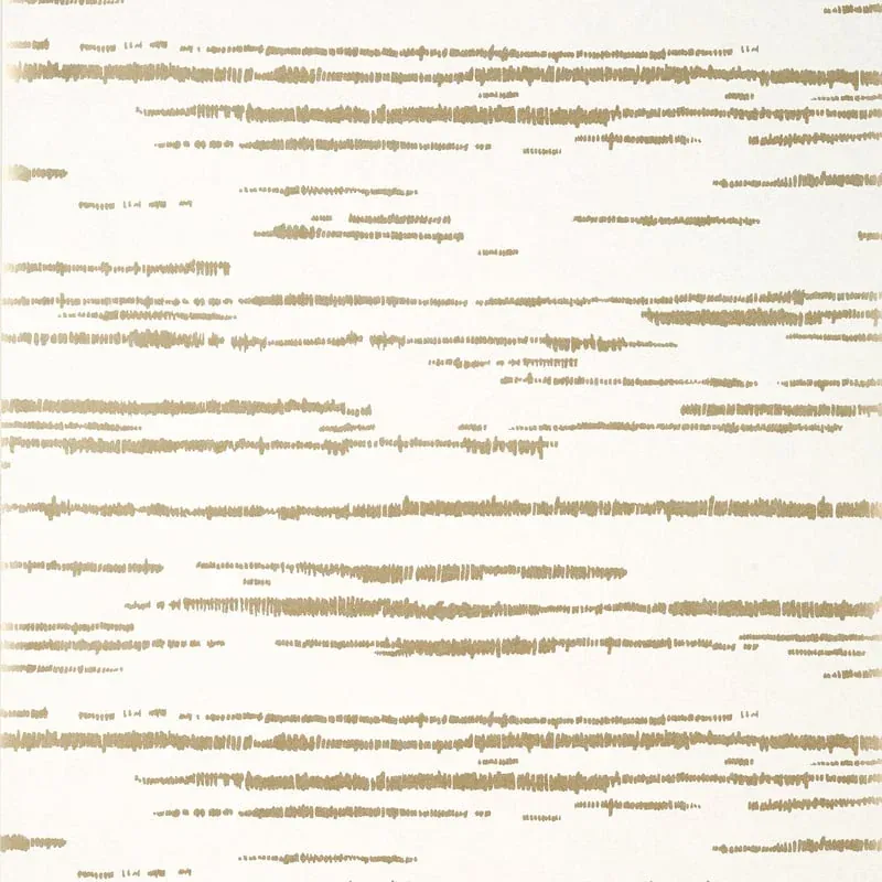 Echo Metallic Gold on White Thibaut wallpaper by Wallpaper Twins