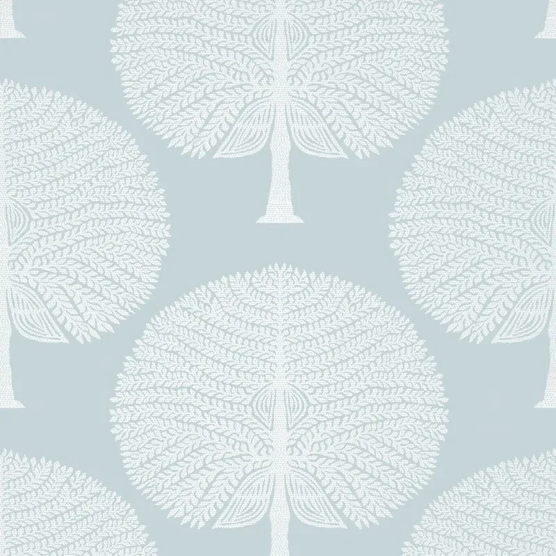 Mulberry Tree Spa Blue Thibaut wallpaper by Wallpaper Twins