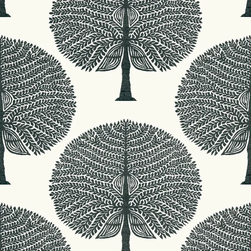 Mulberry Tree Black and White Thibaut wallpaper by Wallpaper Twins