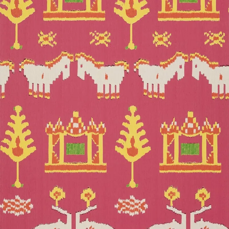 Kingdom Parade Pink Thibaut wallpaper by Wallpaper Twins