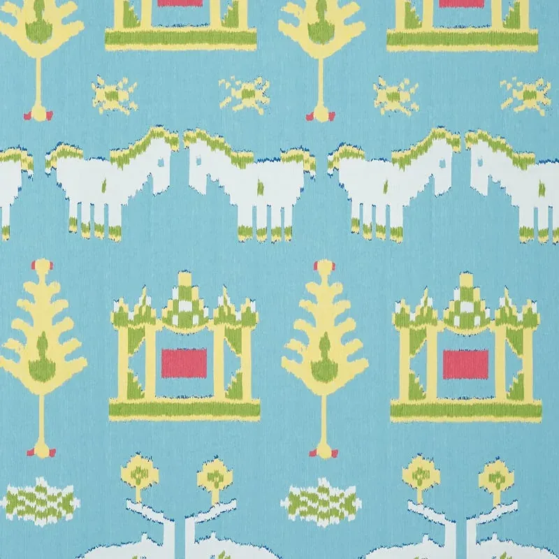 Kingdom Parade Turquoise Thibaut wallpaper by Wallpaper Twins