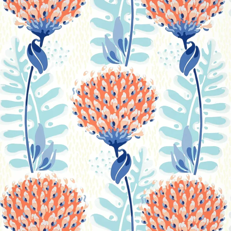 Tiverton Coral Thibaut wallpaper by Wallpaper Twins