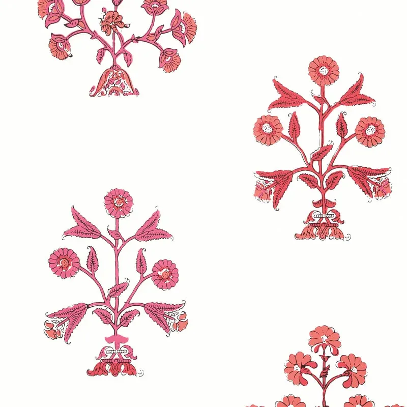 Indian Flower Pink Thibaut wallpaper by Wallpaper Twins