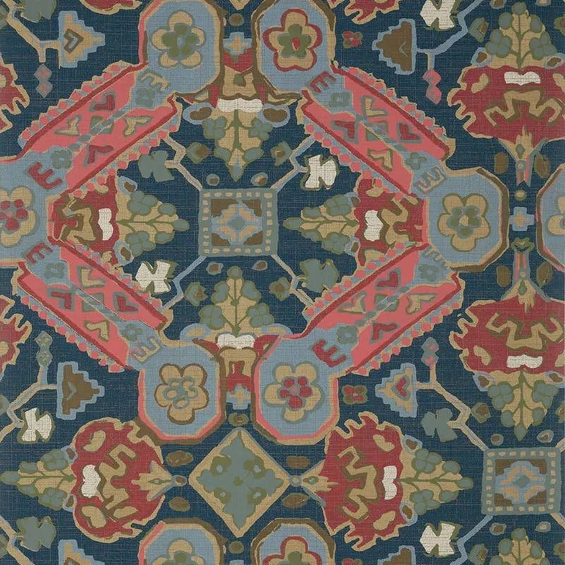 Persian Carpet Navy Thibaut wallpaper by Wallpaper Twins