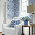 Earl Damask Blue Thibaut wallpaper by Wallpaper Twins