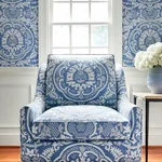 Earl Damask Blue Thibaut wallpaper by Wallpaper Twins