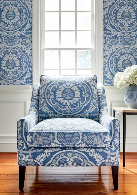Earl Damask Blue Thibaut wallpaper by Wallpaper Twins