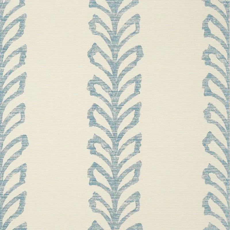 Evia Blue and Off White Thibaut wallpaper by Wallpaper Twins