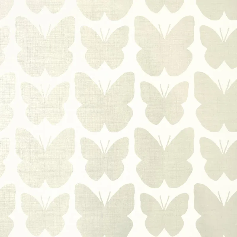 Aldora Pearl on White Thibaut wallpaper by Wallpaper Twins