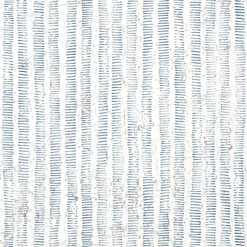 Cork Forest Navy and White Thibaut wallpaper by Wallpaper Twins