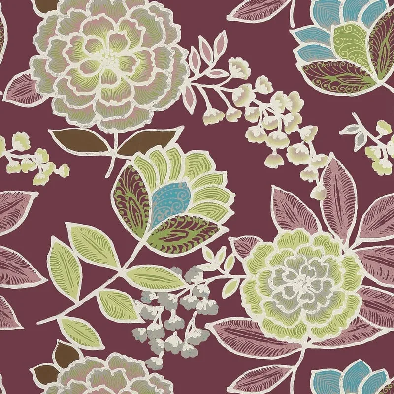 Sulu Plum Thibaut wallpaper by Wallpaper Twins