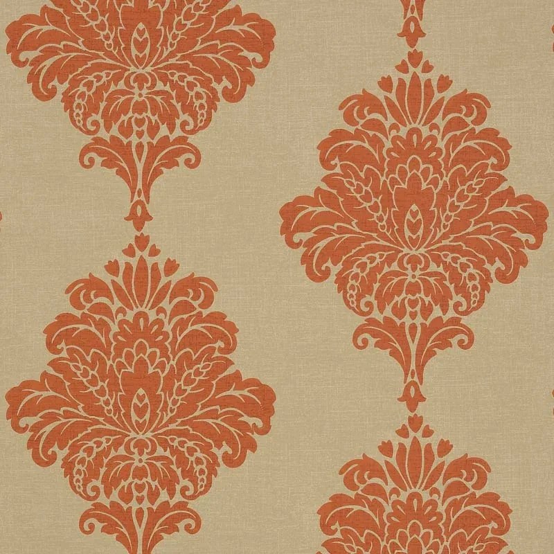 Arturo Damask Orange Thibaut wallpaper by Wallpaper Twins