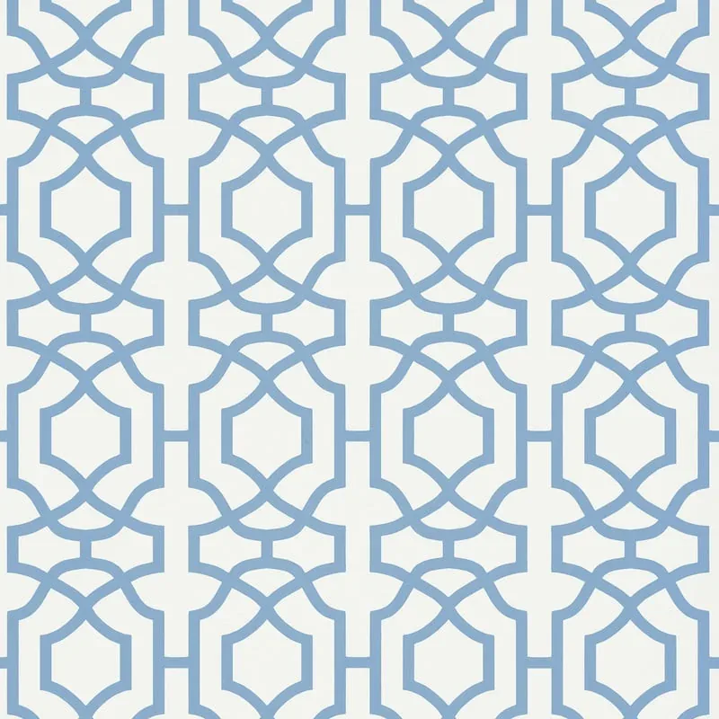Alston Trellis Blue and White Thibaut wallpaper by Wallpaper Twins