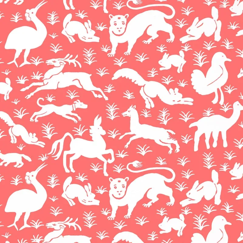 Nairobi Pink Thibaut wallpaper by Wallpaper Twins