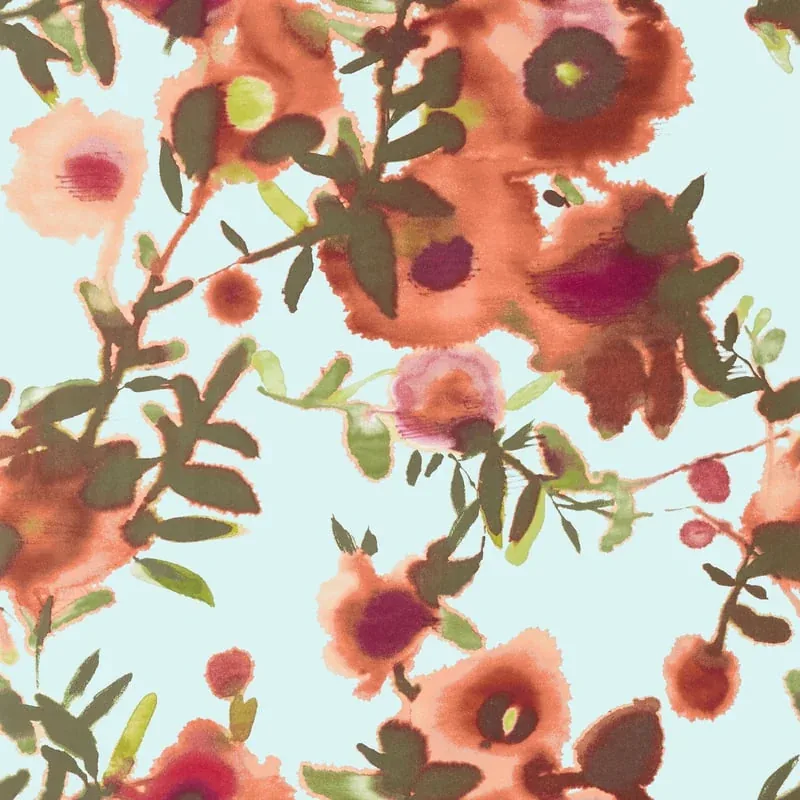 Open Spaces Aqua and Coral Thibaut wallpaper by Wallpaper Twins
