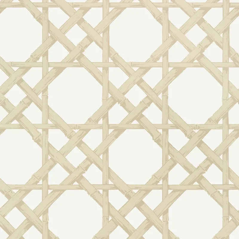 Cyrus Cane Beige Thibaut wallpaper by Wallpaper Twins