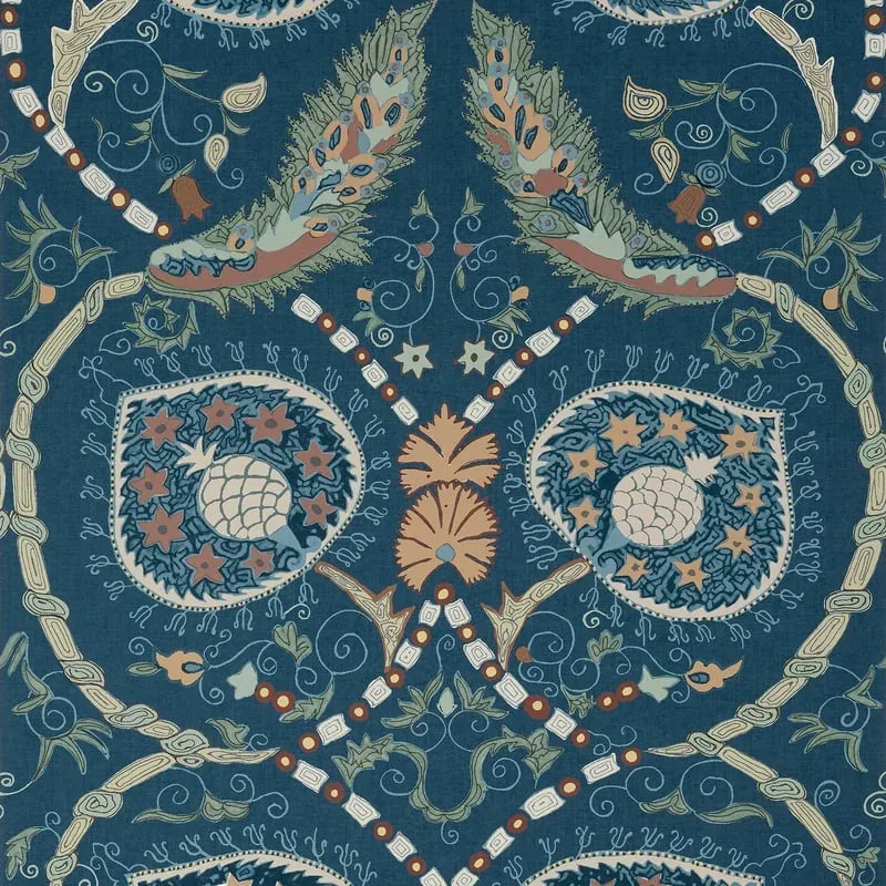 Lewis Navy and Teal Thibaut wallpaper by Wallpaper Twins