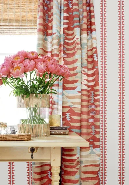 T13245 | Reno Stripe - Coral room view