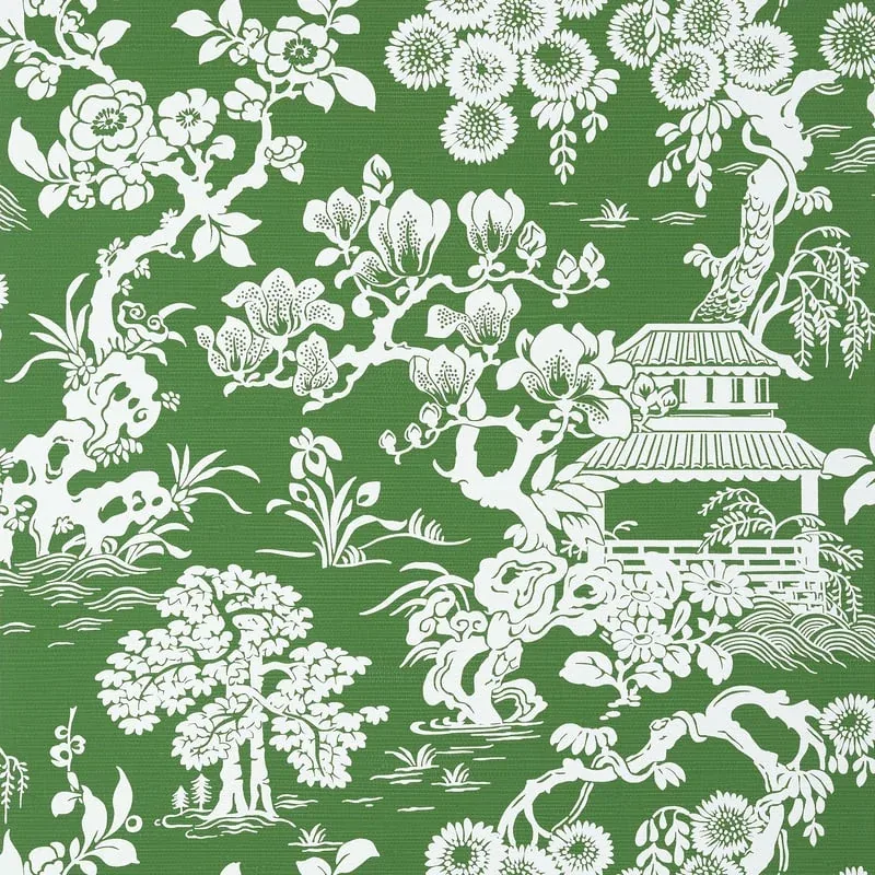 Japanese Garden Emerald Thibaut wallpaper by Wallpaper Twins