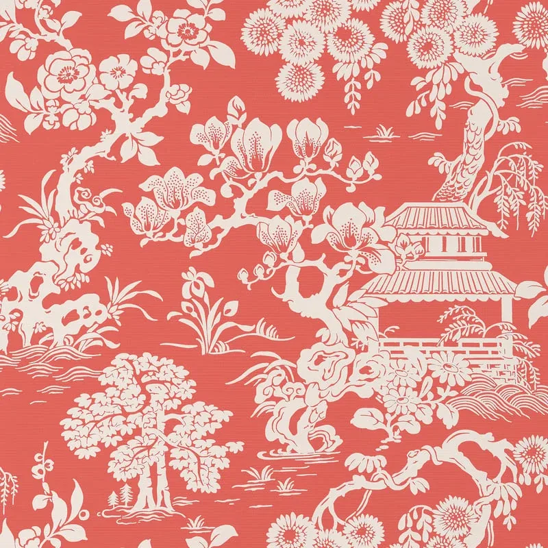 Japanese Garden Coral Thibaut wallpaper by Wallpaper Twins