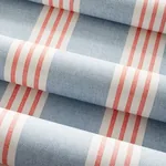 Canvas Stripe Blue and Coral Thibaut wallpaper by Wallpaper Twins