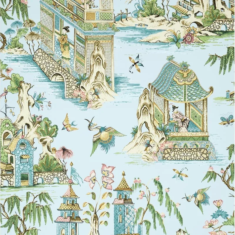 Grand Palace Spa Blue Thibaut wallpaper by Wallpaper Twins