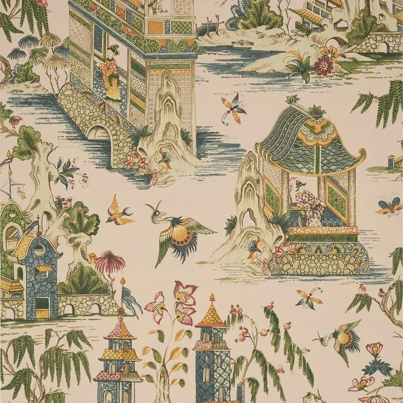 Grand Palace Blush Thibaut wallpaper by Wallpaper Twins