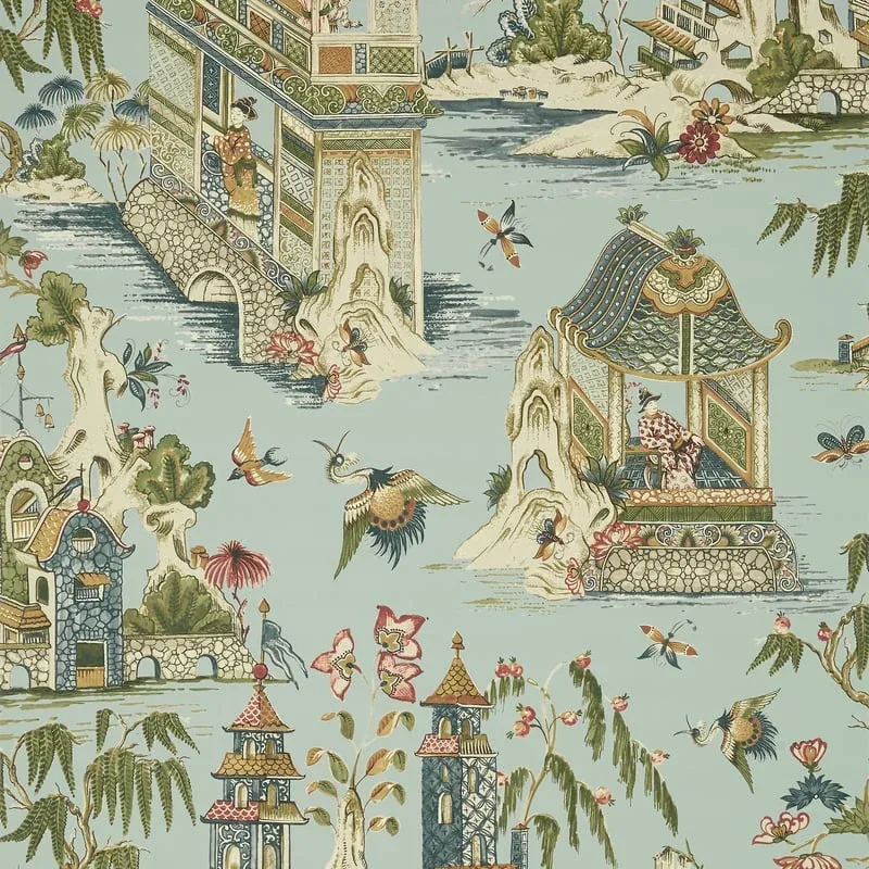 Grand Palace Mist Thibaut wallpaper by Wallpaper Twins