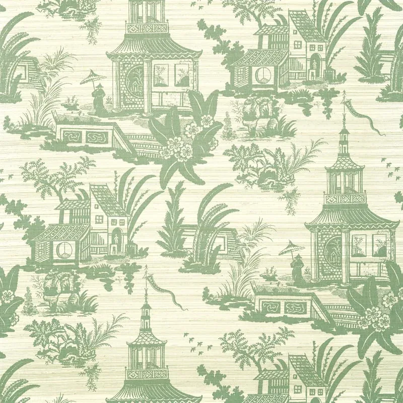 Empress Court Green Thibaut wallpaper by Wallpaper Twins
