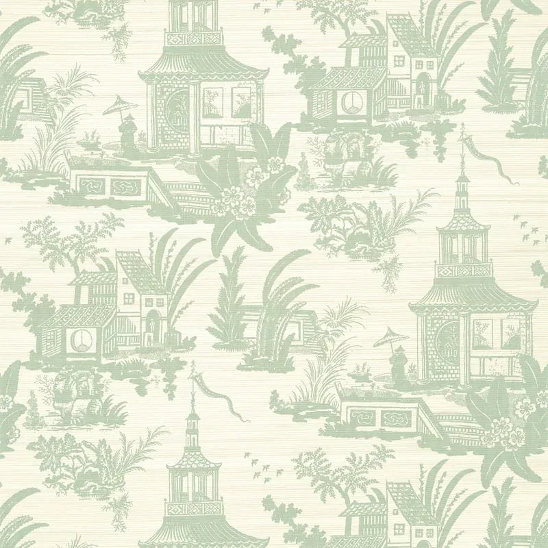 Empress Court Mist Thibaut wallpaper by Wallpaper Twins