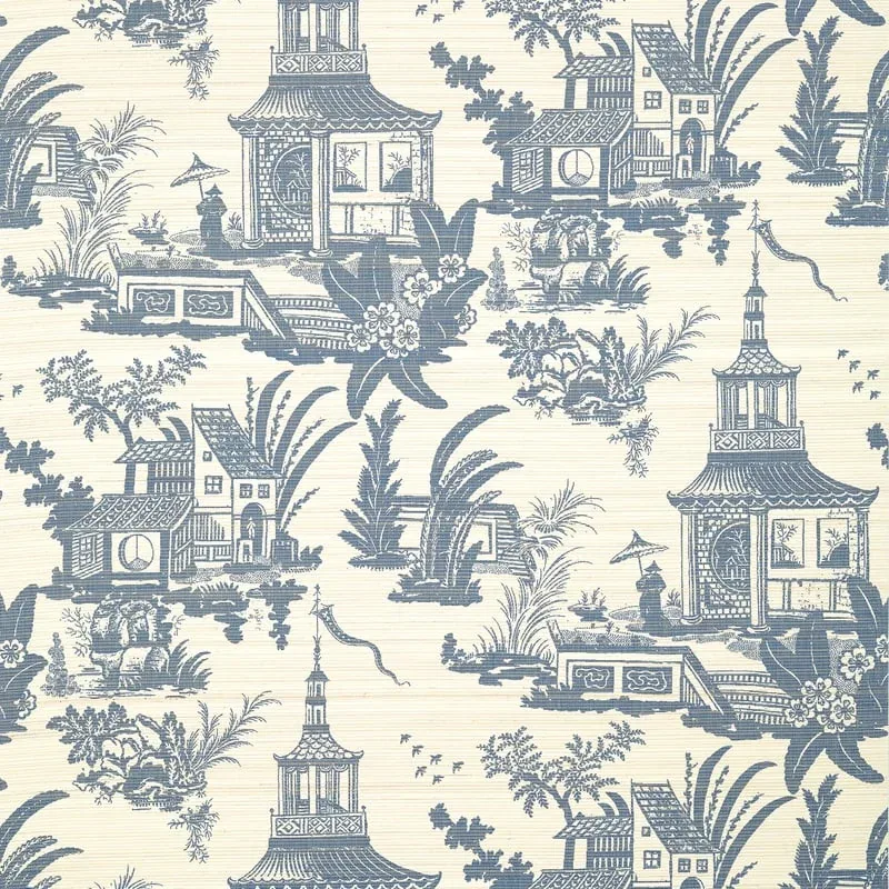 Empress Court Navy Thibaut wallpaper by Wallpaper Twins
