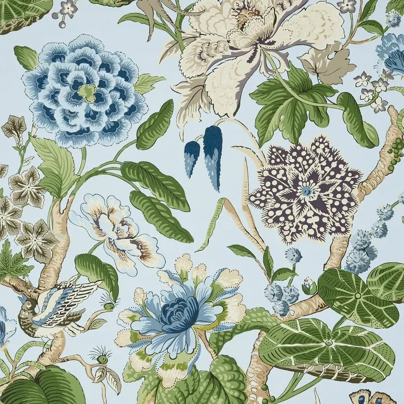 Hill Garden Spa Blue Thibaut wallpaper by Wallpaper Twins