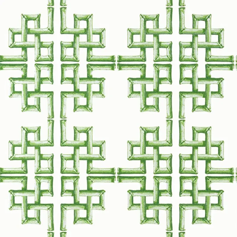 Boca Bamboo Green Thibaut wallpaper by Wallpaper Twins
